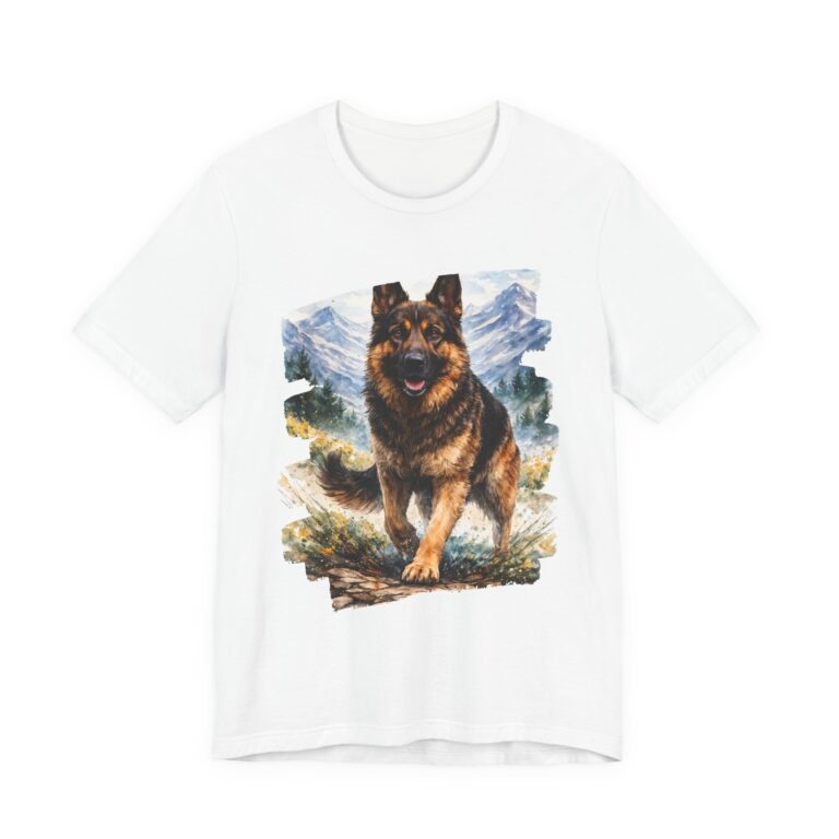 German Shepherd Mountain Dog Art Tee — Graphic T-Shirt unisex for men and women